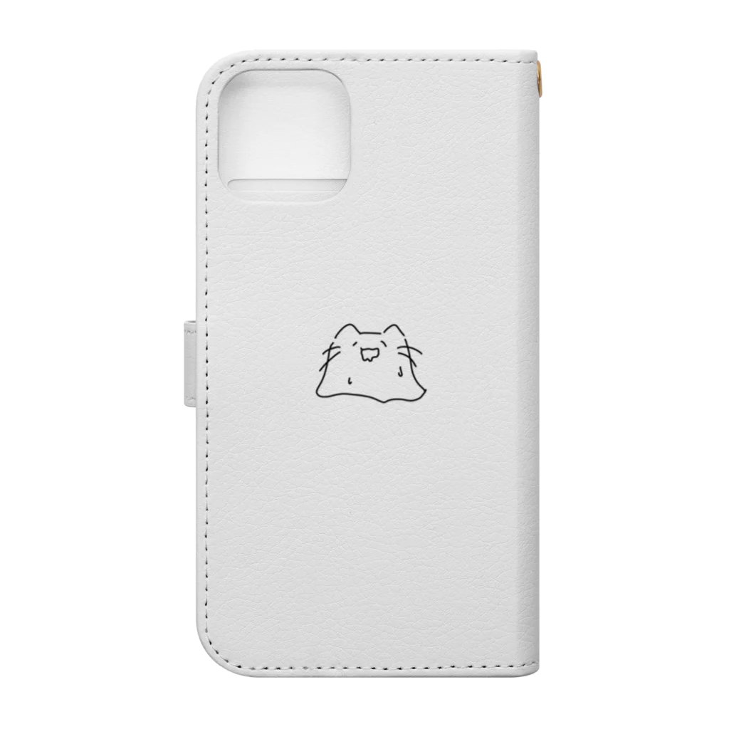 Hakuro's houseの夏バテ猫 Book-Style Smartphone Case :back