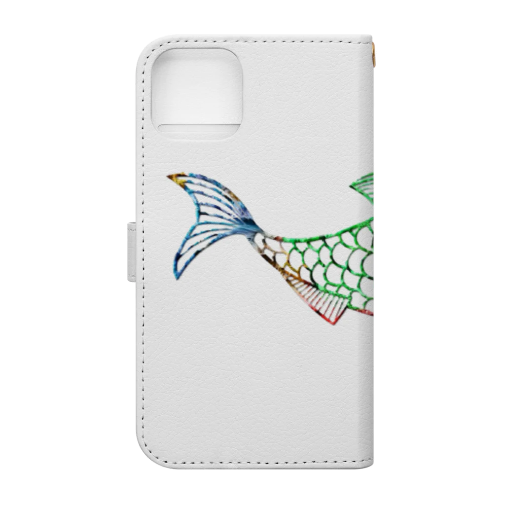 mumusの魚　water drop Book-Style Smartphone Case :back