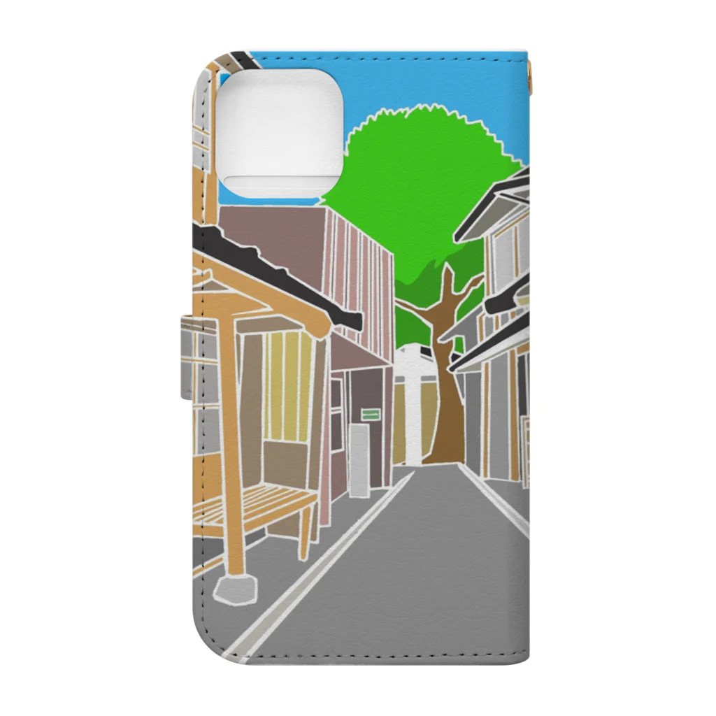 Chantakaの徳島県牟岐町　出羽島の軒並み Book-Style Smartphone Case :back