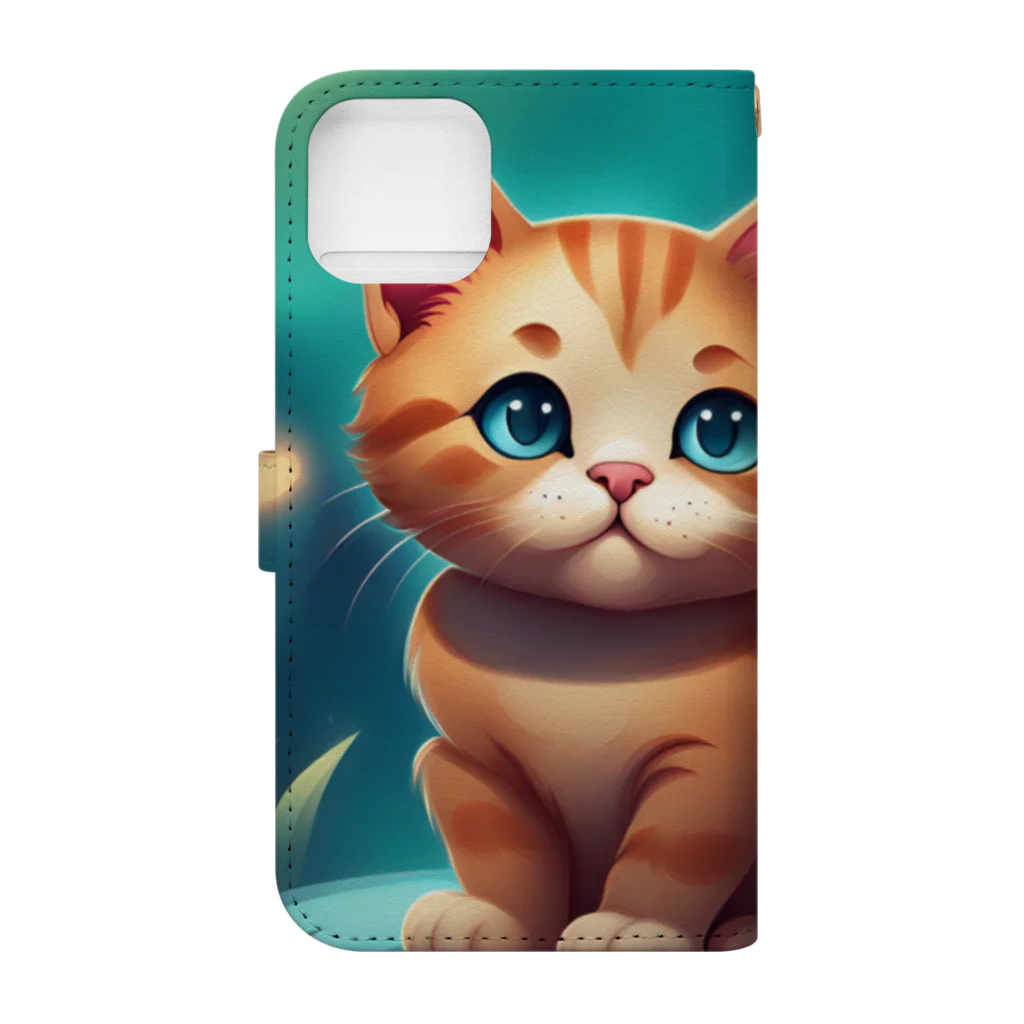 春乃遊羽アイディアイラストショップの可愛い猫のイラスト Book-Style Smartphone Case :back