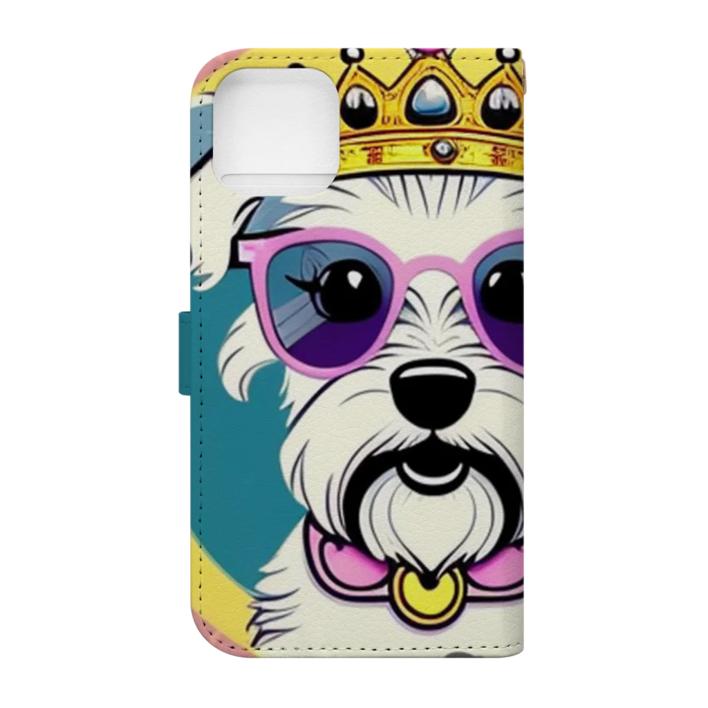 めそぽのQueen of Miniature Schnauzerのミニチュアシュナウザー Book-Style Smartphone Case :back