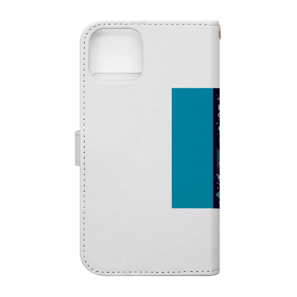 yusaki55maikingのネオンフューチャーくま Book-Style Smartphone Case :back