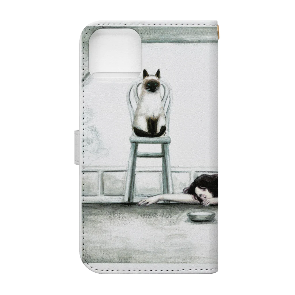 シャム猫娘のシャム猫娘 シングル「リボとリール」ジャケットイラストグッズ Book-Style Smartphone Case :back