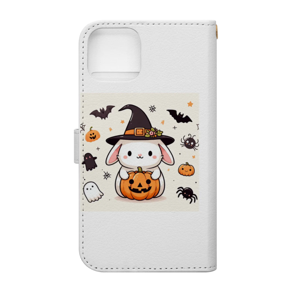 Rabbit Villageのハロウィンろっぷ 手帳型スマホケースの裏面