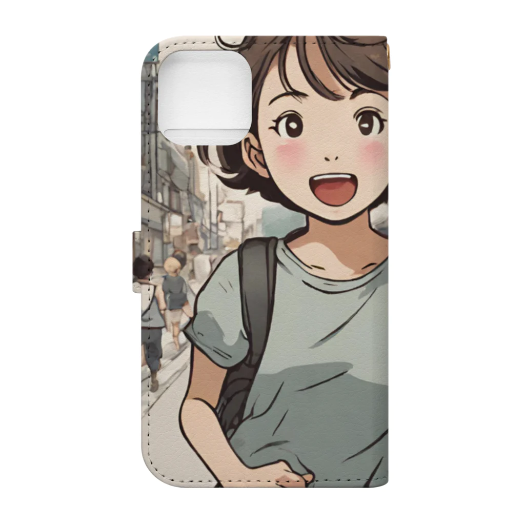 底辺の底辺好きな事を気ままに…。の走る元気な女の子 Book-Style Smartphone Case :back