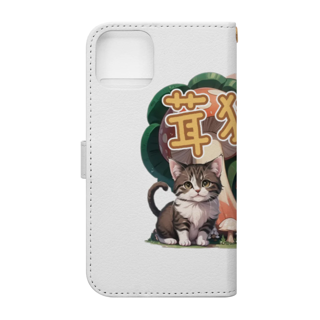 CROSS Kのきのこ猫 Book-Style Smartphone Case :back