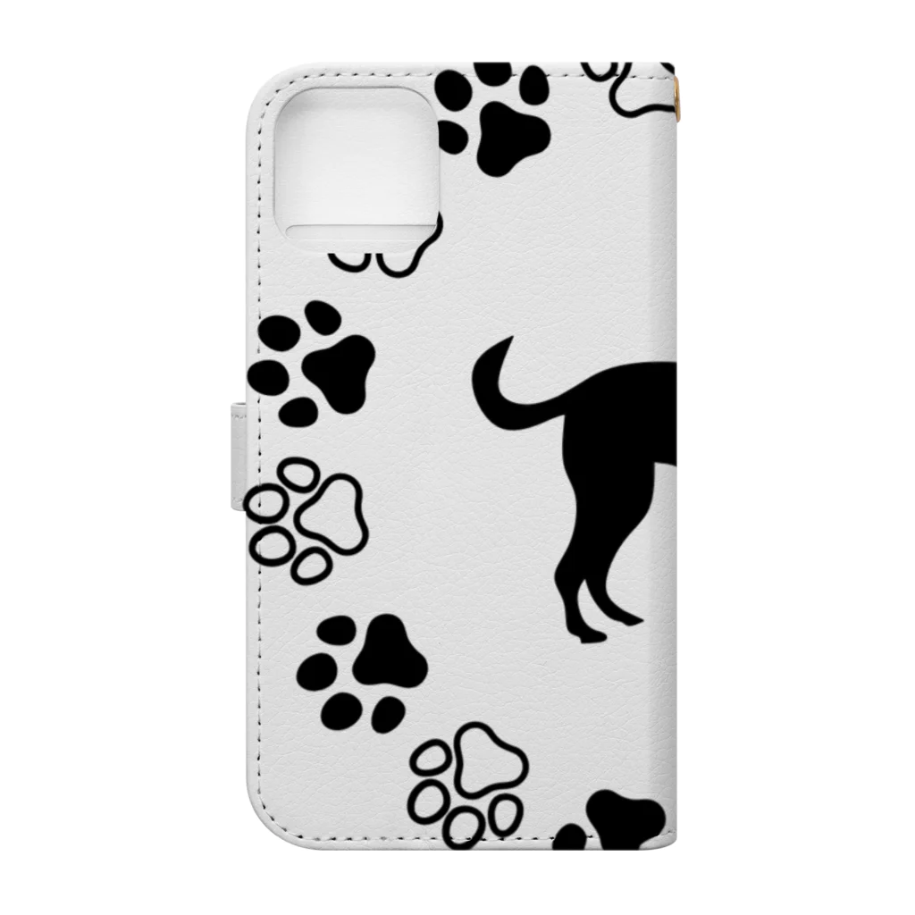 ようこそ　taitaitaro shop への犬好きさん必見！かわいい犬ロゴ🐕✨ Book-Style Smartphone Case :back