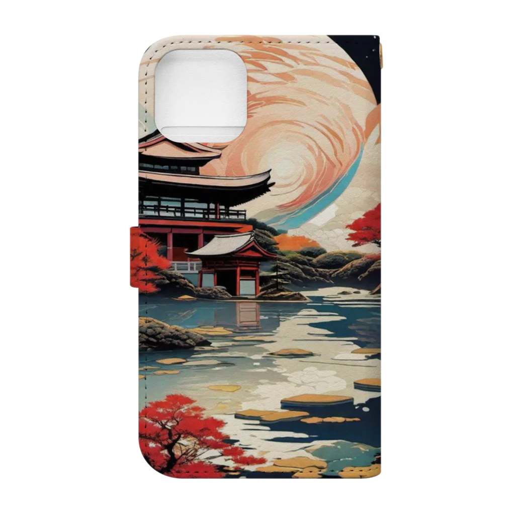 宇宙開発デザイン科の惑星『京都』 Book-Style Smartphone Case :back