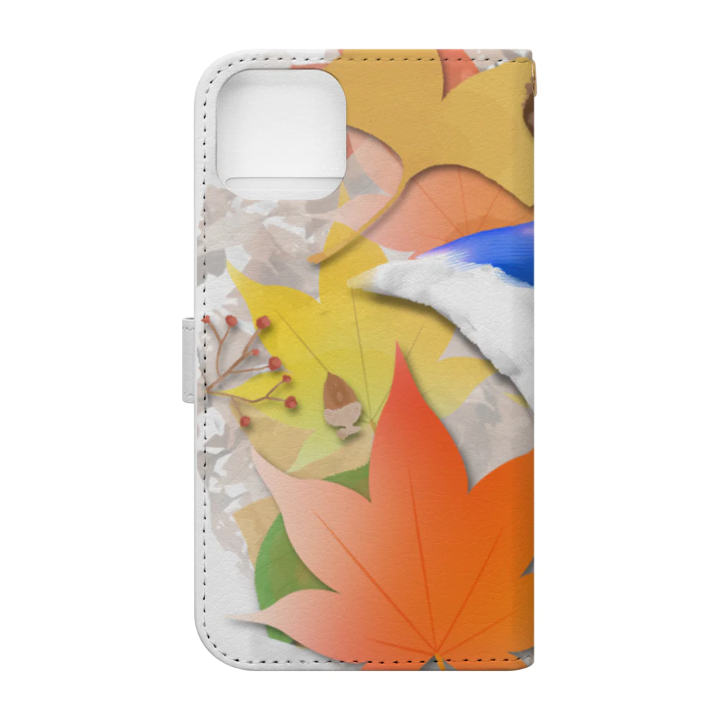 月夜のタツノオトシゴのautumn poem2 Book-Style Smartphone Case :back