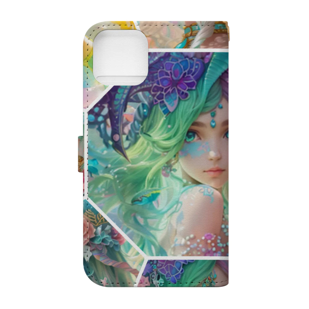 💖宇宙整体♪🌈♪こころからだチャンネル♪💖のuniversal mermaid  REINAの心の旅 Book-Style Smartphone Case :back