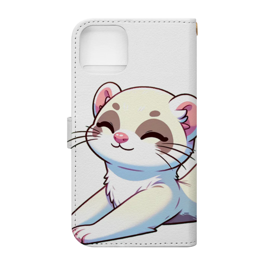 べっち©︎ののんびりフェレットちゃん🐾 Book-Style Smartphone Case :back