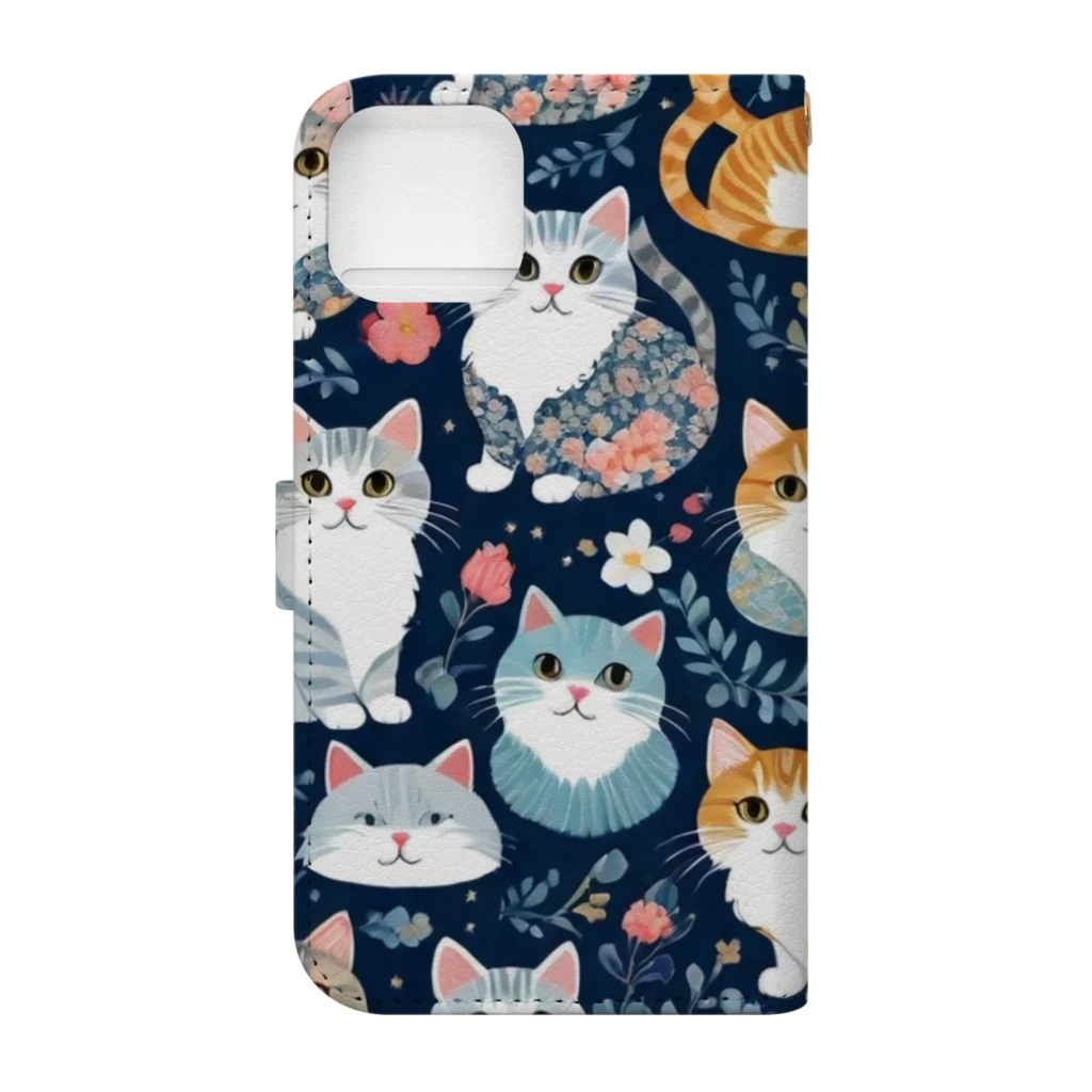 やんちゃ姫🌺のたくさんの猫 Book-Style Smartphone Case :back
