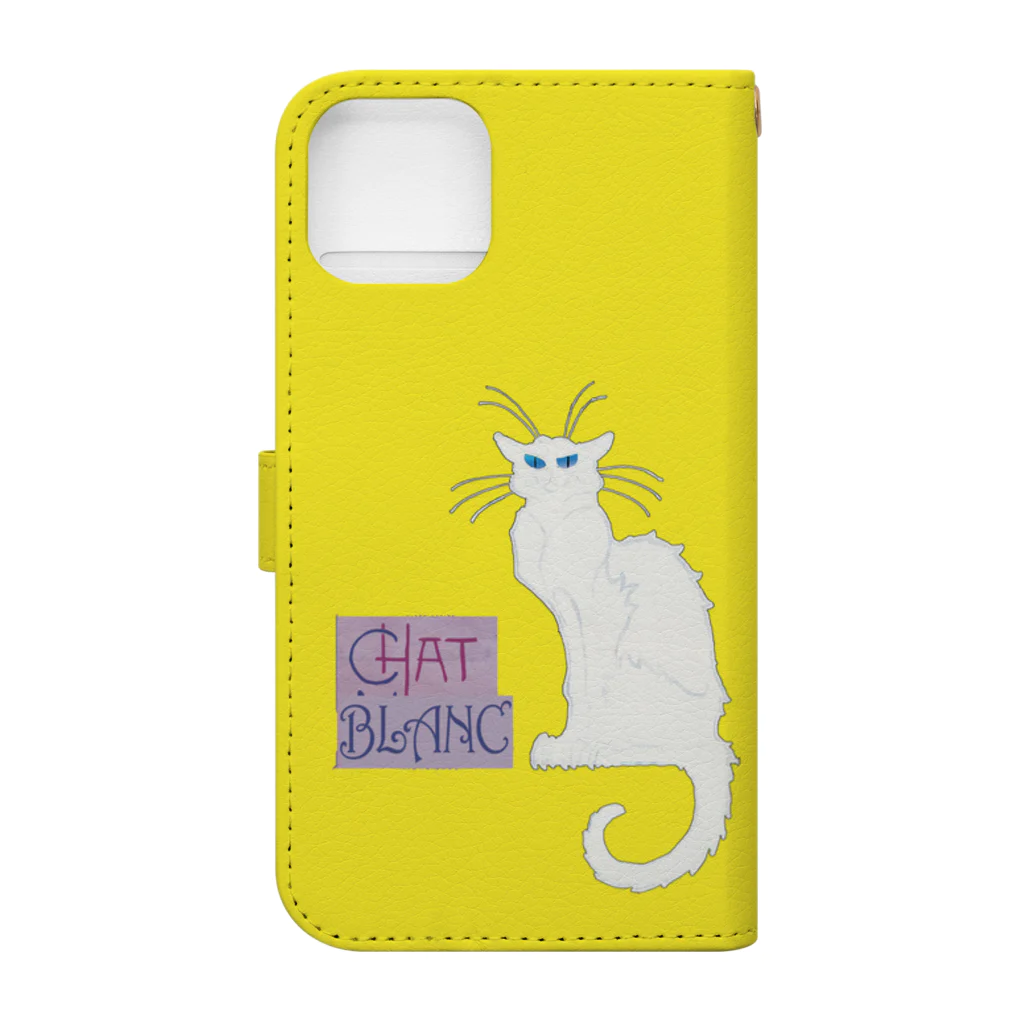 PALA's SHOP　cool、シュール、古風、和風、のCHAT BLANCー０Q８ Book-Style Smartphone Case :back