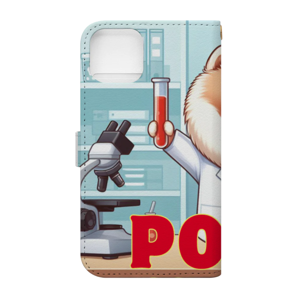 Pom-Dog'sのポメサイエンティスト Book-Style Smartphone Case :back