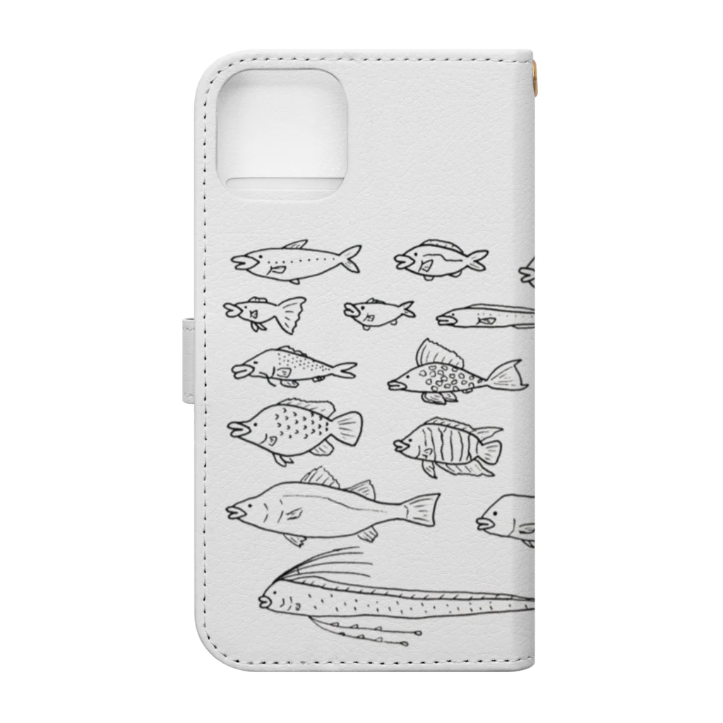 イカめしの魚群 －無表情－ Book-Style Smartphone Case :back