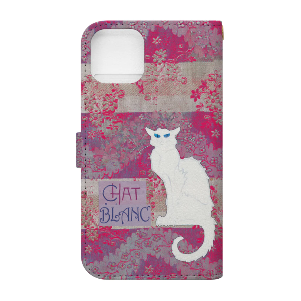 PALA's SHOP　cool、シュール、古風、和風、のCHAT BLANCー０Q１3 Book-Style Smartphone Case :back