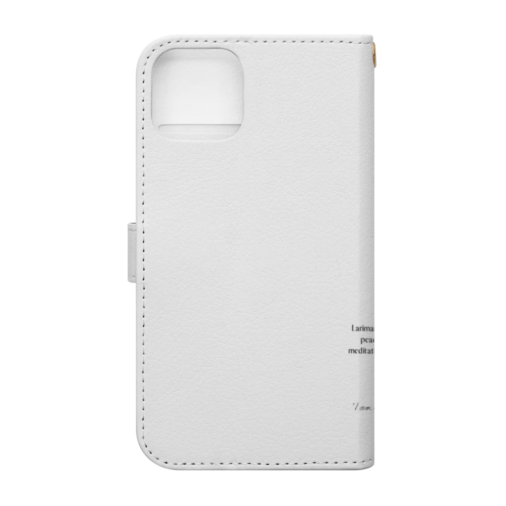 奏桃服店のラリマー・ヒーリング・ストーン Book-Style Smartphone Case :back