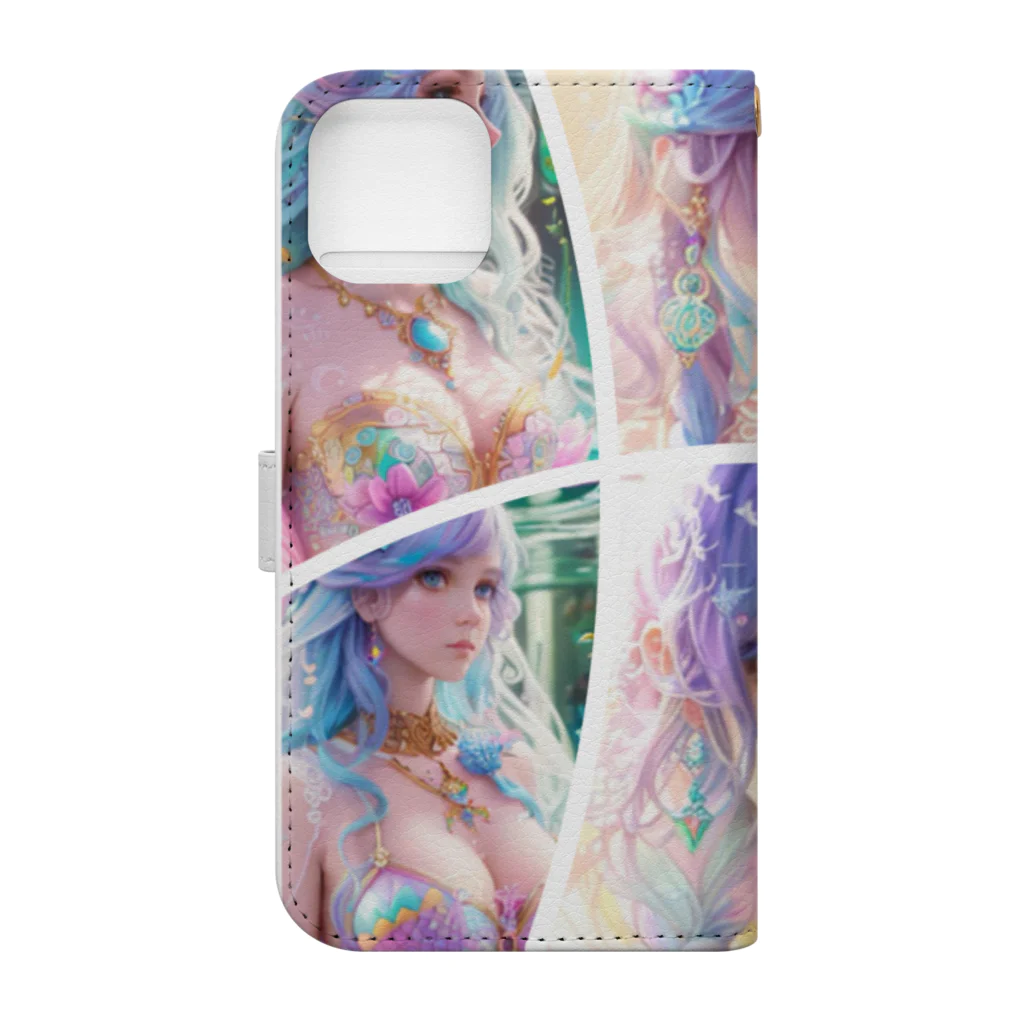 💖宇宙整体♪🌈♪こころからだチャンネル♪💖のhealing mermaid WORLD Book-Style Smartphone Case :back