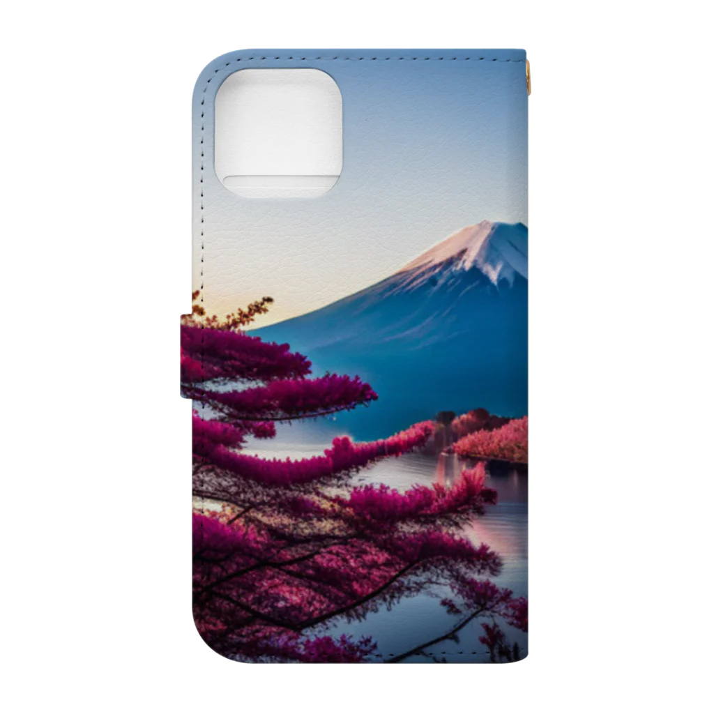 P.H.C（pink house candy）の富士山と紅葉、そして湖のグッズ Book-Style Smartphone Case :back