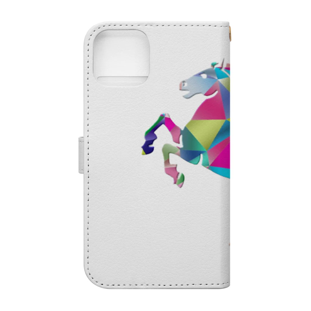 mumusの馬　chromatic Book-Style Smartphone Case :back