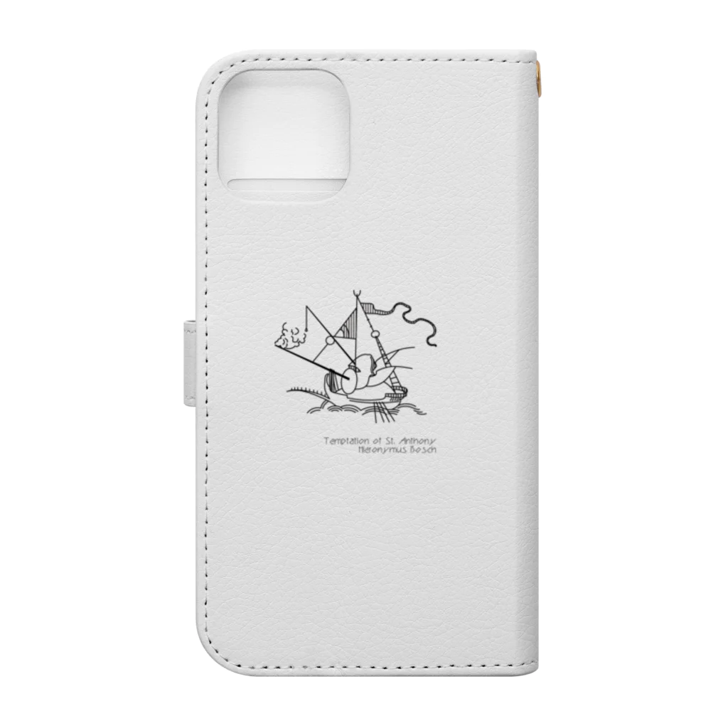 椿海堂のヒエロニムス・ボス「聖アントニウスの誘惑」より 兜船 Book-Style Smartphone Case :back