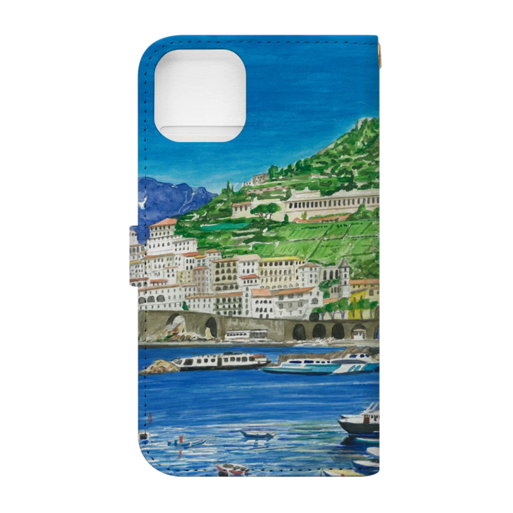 がぶちゃんのイタリアの港の風景 Book-Style Smartphone Case :back