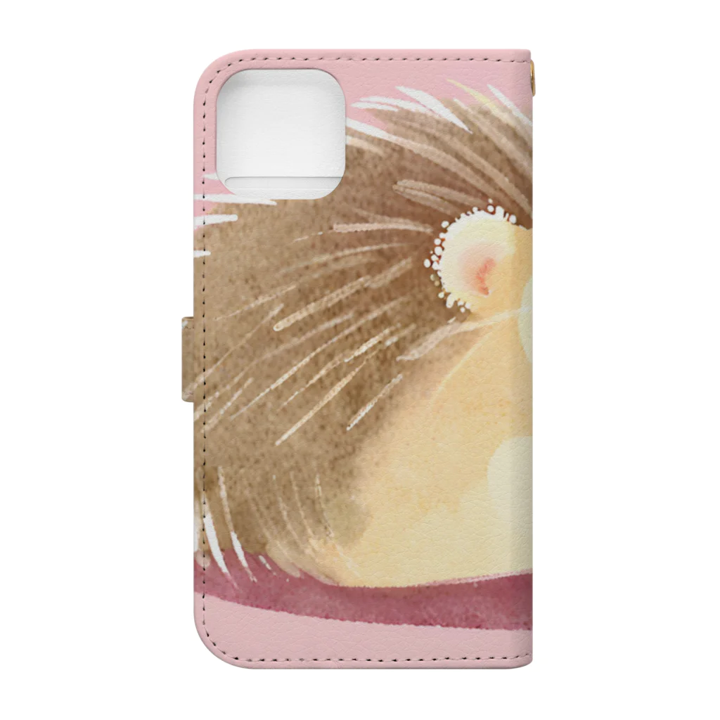 zoo234の可愛いハリネズミ Book-Style Smartphone Case :back