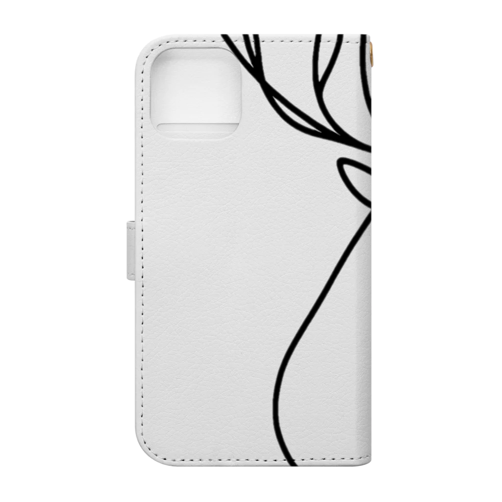 niko&PANDA shopのシンプル・トナカイ Book-Style Smartphone Case :back