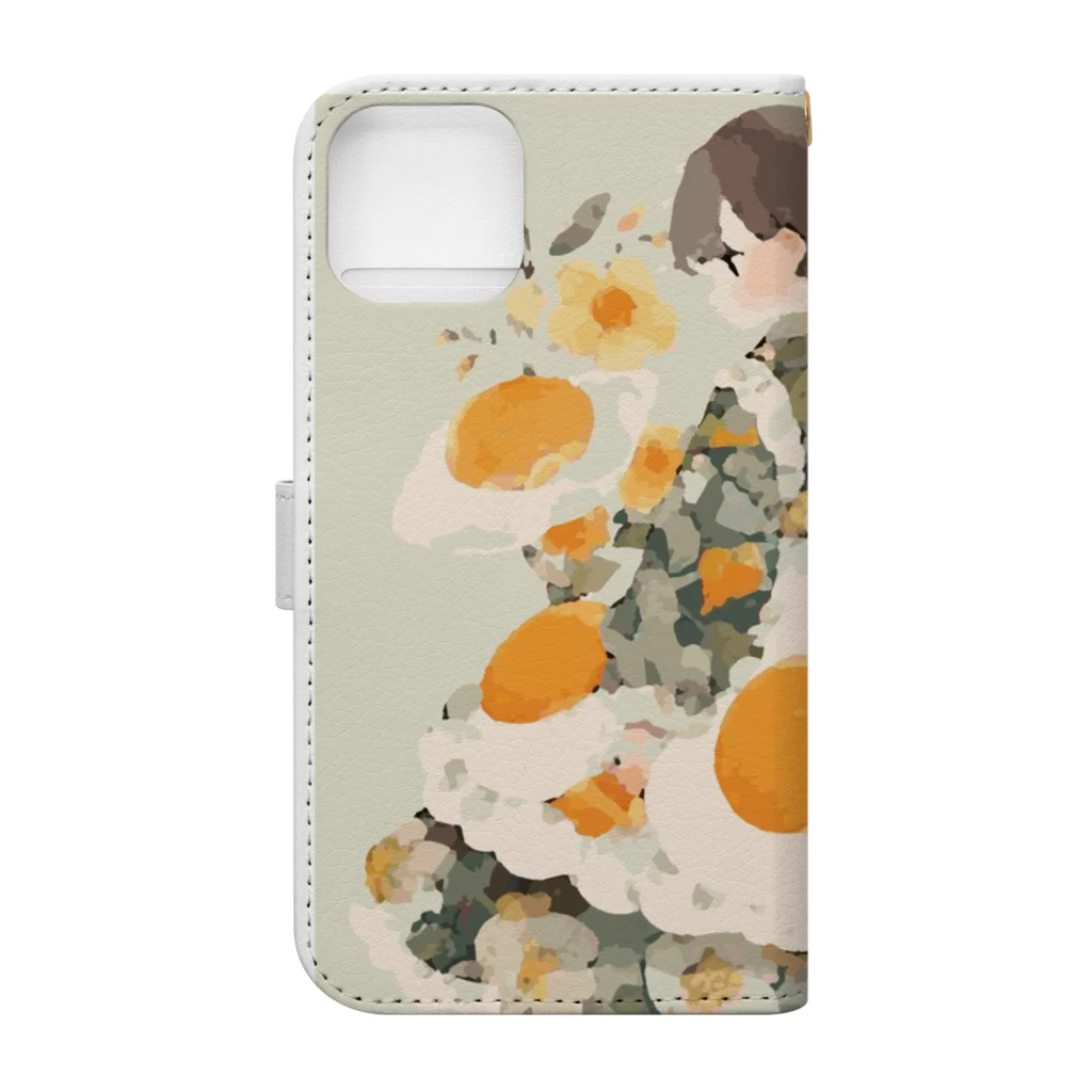 ふわり少女のめだまやきがーる Book-Style Smartphone Case :back