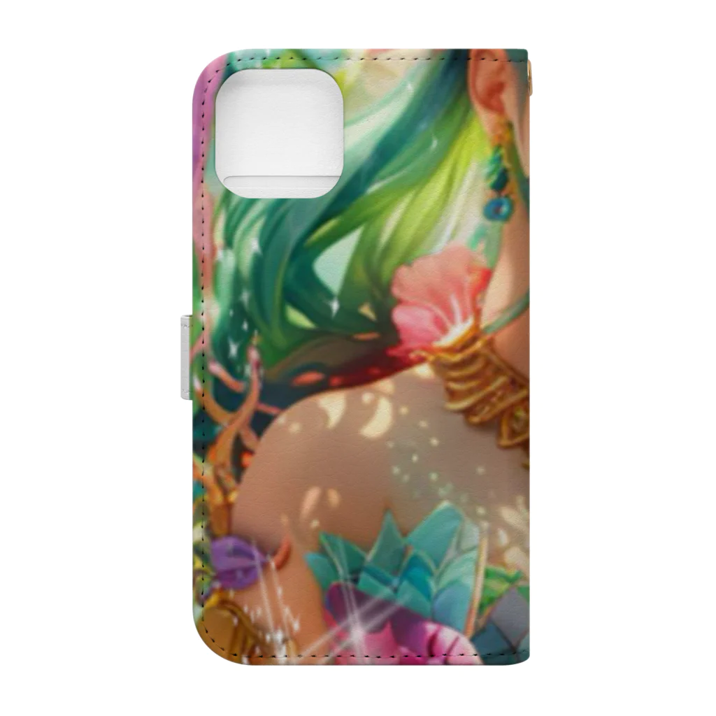 💖宇宙整体♪🌈♪こころからだチャンネル♪💖の美と健康は　中心軸から始まる。 Book-Style Smartphone Case :back