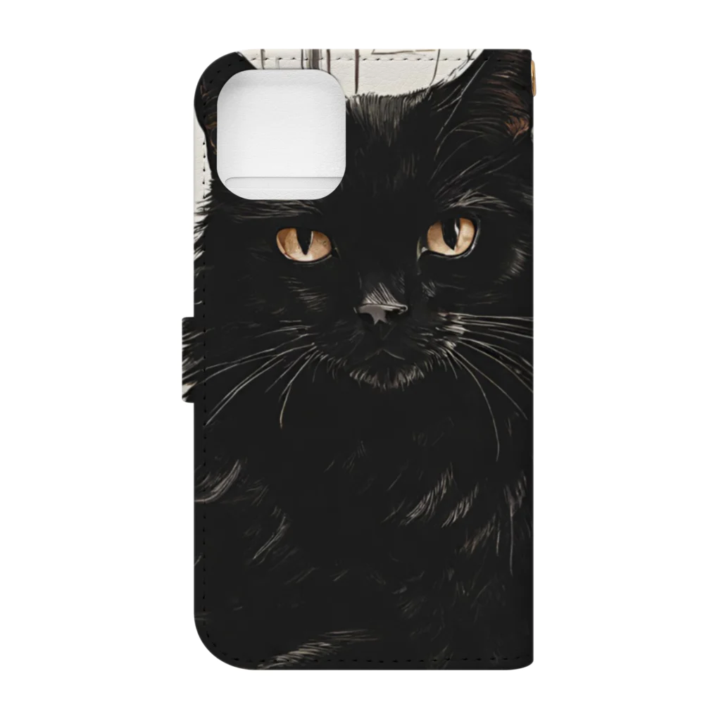 kuroneko0405の黒猫とコーヒー③ Book-Style Smartphone Case :back