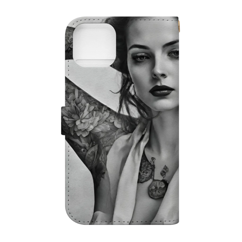 KotoSasaのTattooGirl by KotoSasa Book-Style Smartphone Case :back