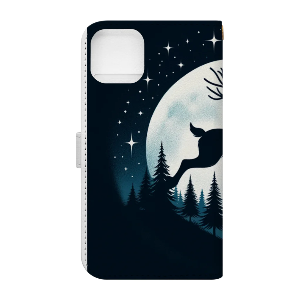 niko&PANDA shopの自由なトナカイ Book-Style Smartphone Case :back