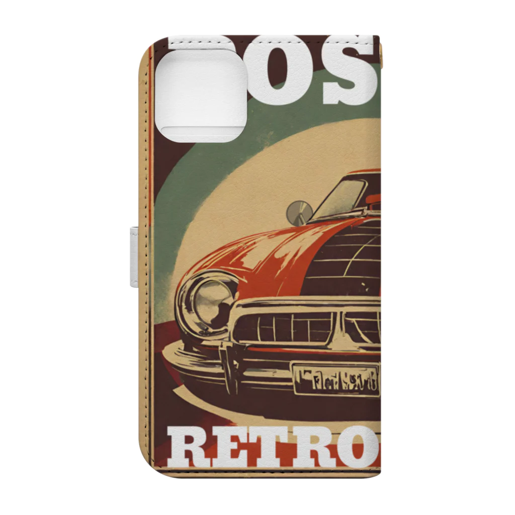 kazu_gのレトロスタイルポスター（自動車） Book-Style Smartphone Case :back