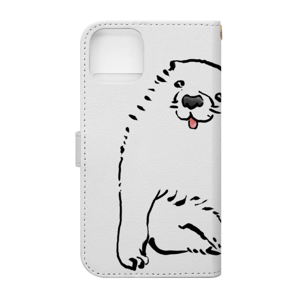 ふくふく商店の長沢芦雪の「あの犬」 Book-Style Smartphone Case :back