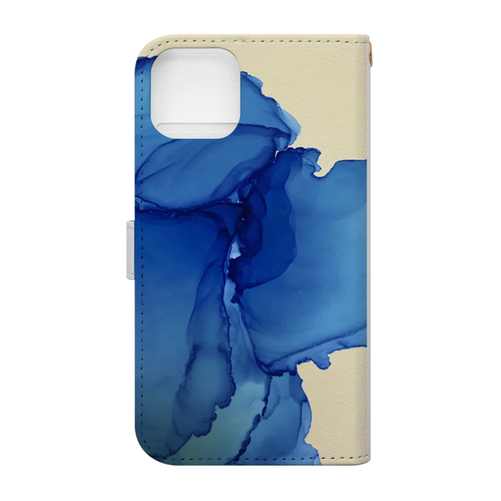 Atelier withの誠実       iPhoneケース アルコールインクアート 誠実 Book-Style Smartphone Case :back