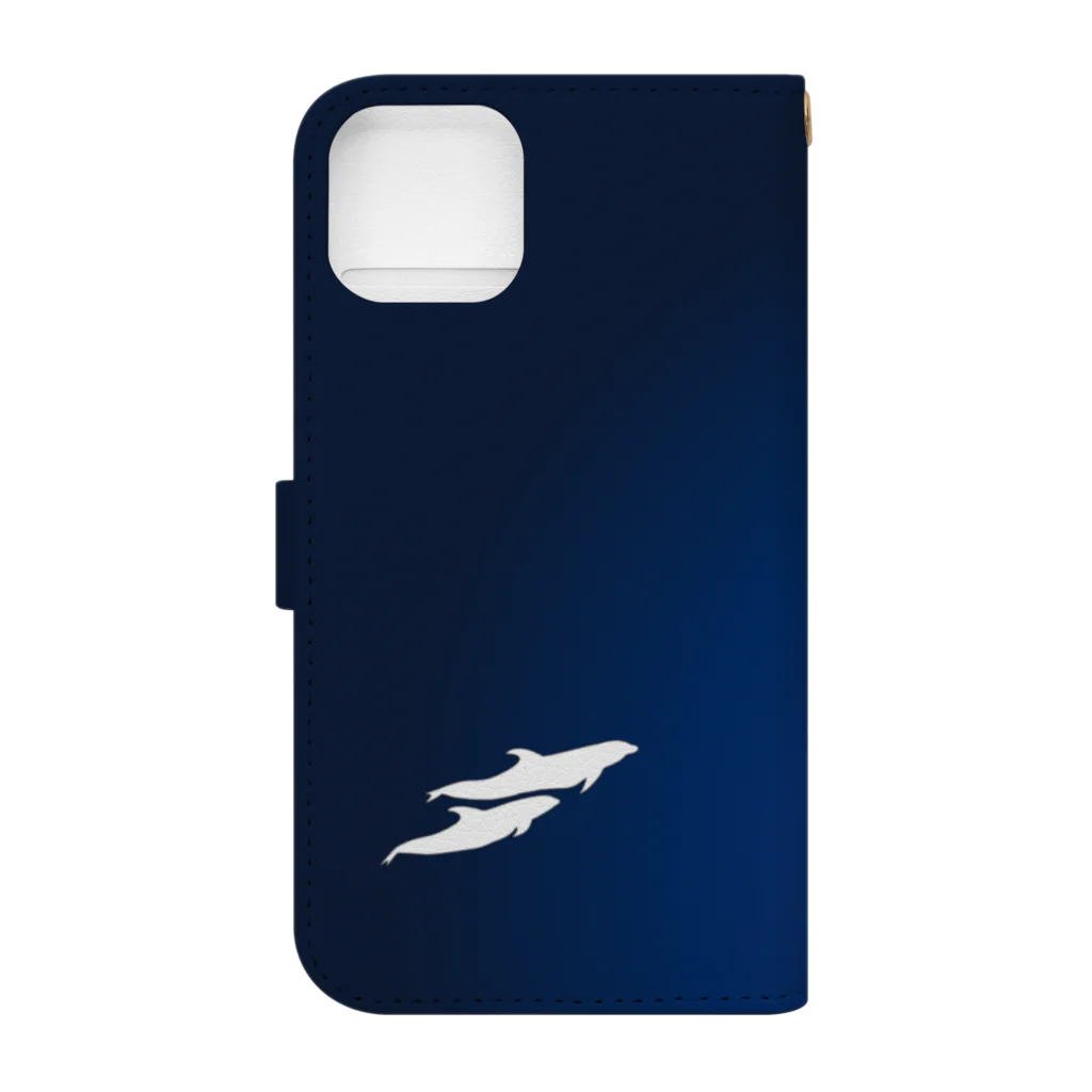 𝖕𝖊𝖙𝖎𝖙 ❋ 𝖗𝖊𝖕𝖔𝖘【 ﾌﾟﾃｨ・ﾙ ﾎﾟ 】の🔵心の癒し・°. ✶ two dolphin  Book-Style Smartphone Case :back