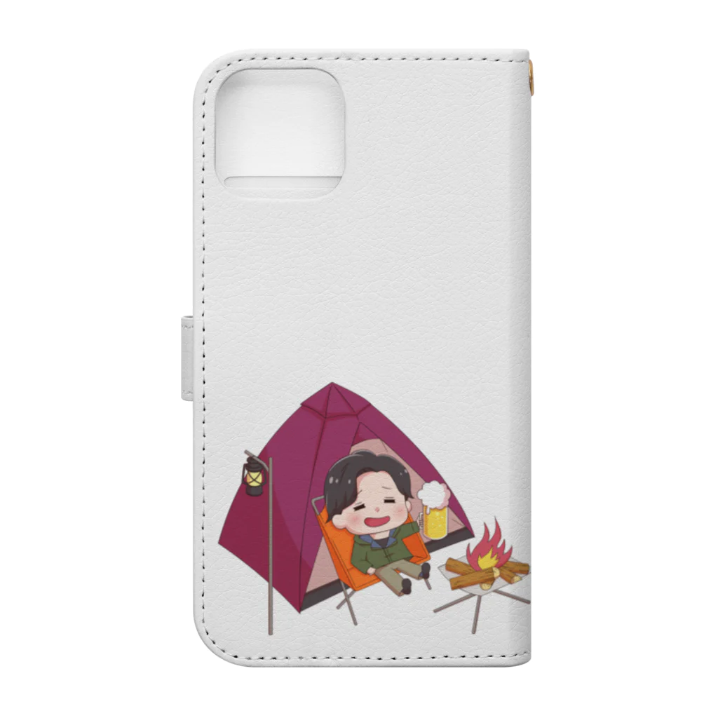 佐藤晃弘のショップのキャンピングあっきー Book-Style Smartphone Case :back