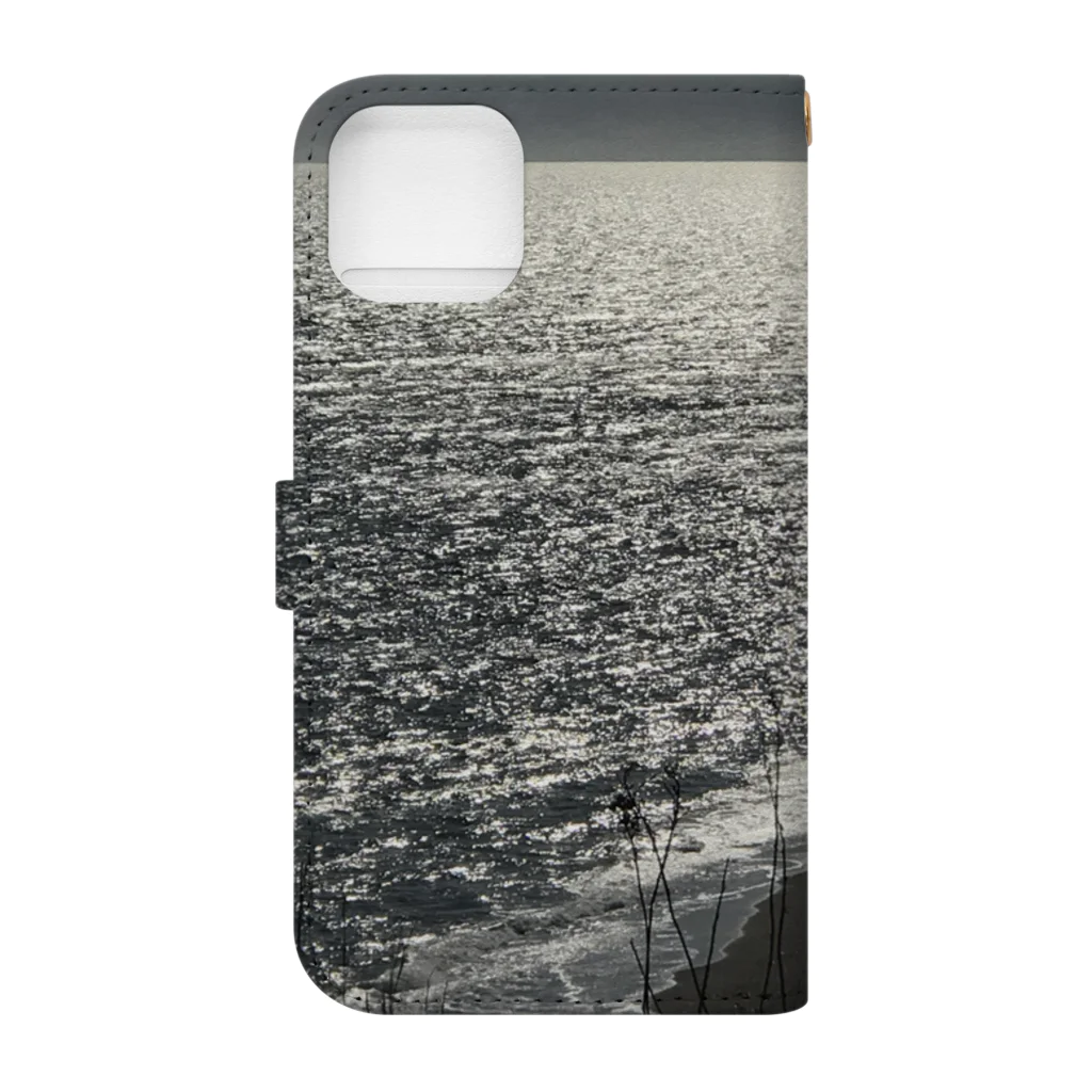 空屋　sorayakusakaの202004241513000　銀の海岸線 Book-Style Smartphone Case :back