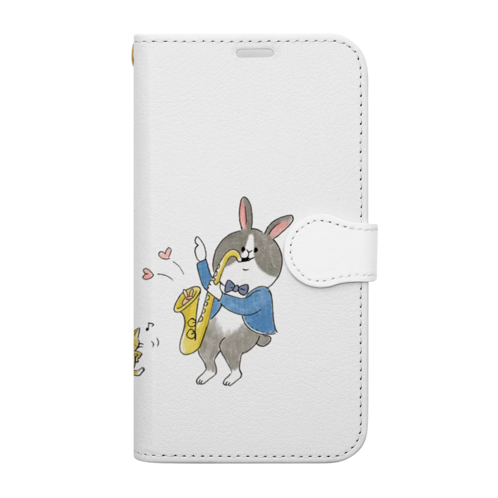 阿部　慶子のうさぎの玄樹＆宇太イラスト Book-Style Smartphone Case