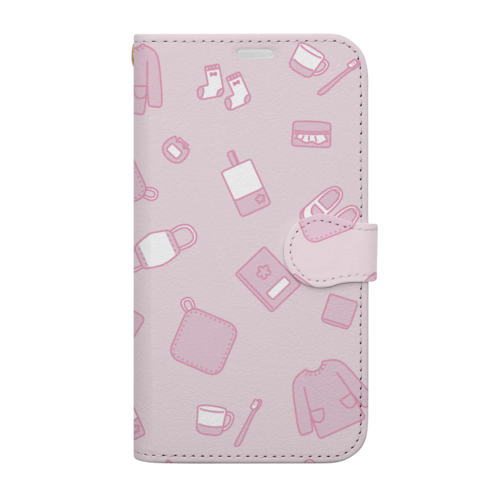 hikari_graphicsの園の生活　PINK 手帳型スマホケース