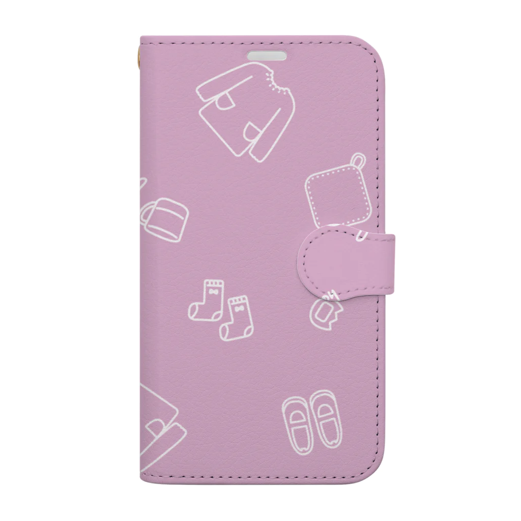 hikari_graphicsの園の生活　英字ver　PINK 手帳型スマホケース