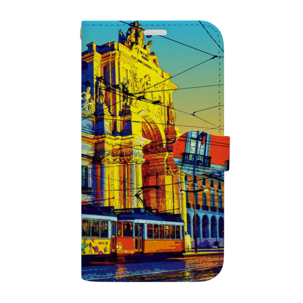 GALLERY misutawoのポルトガル コメルシオ広場の夕暮れ Book-Style Smartphone Case