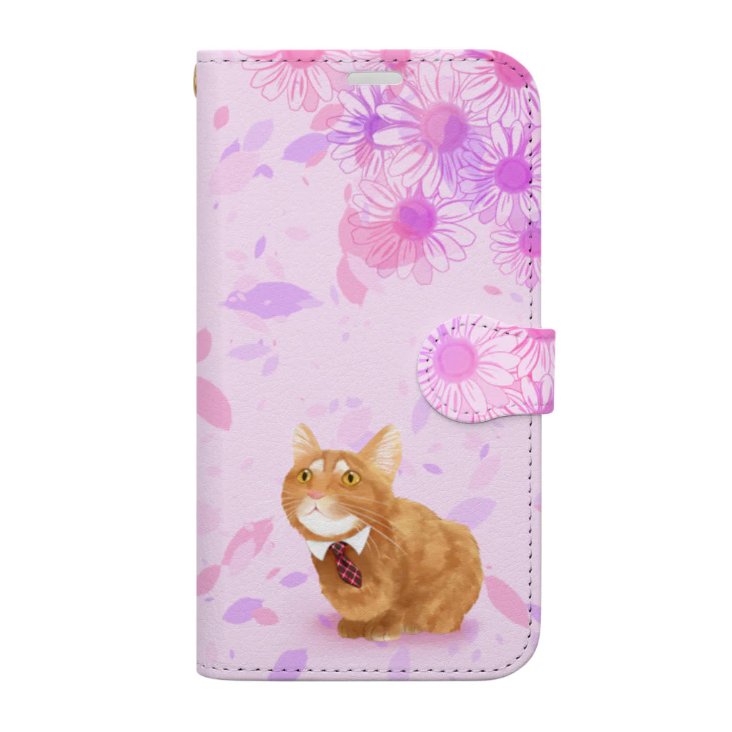 アトリエ『猫虹彩パレット』🐈🌈🎨のかもみーるとれおんくん Book-Style Smartphone Case