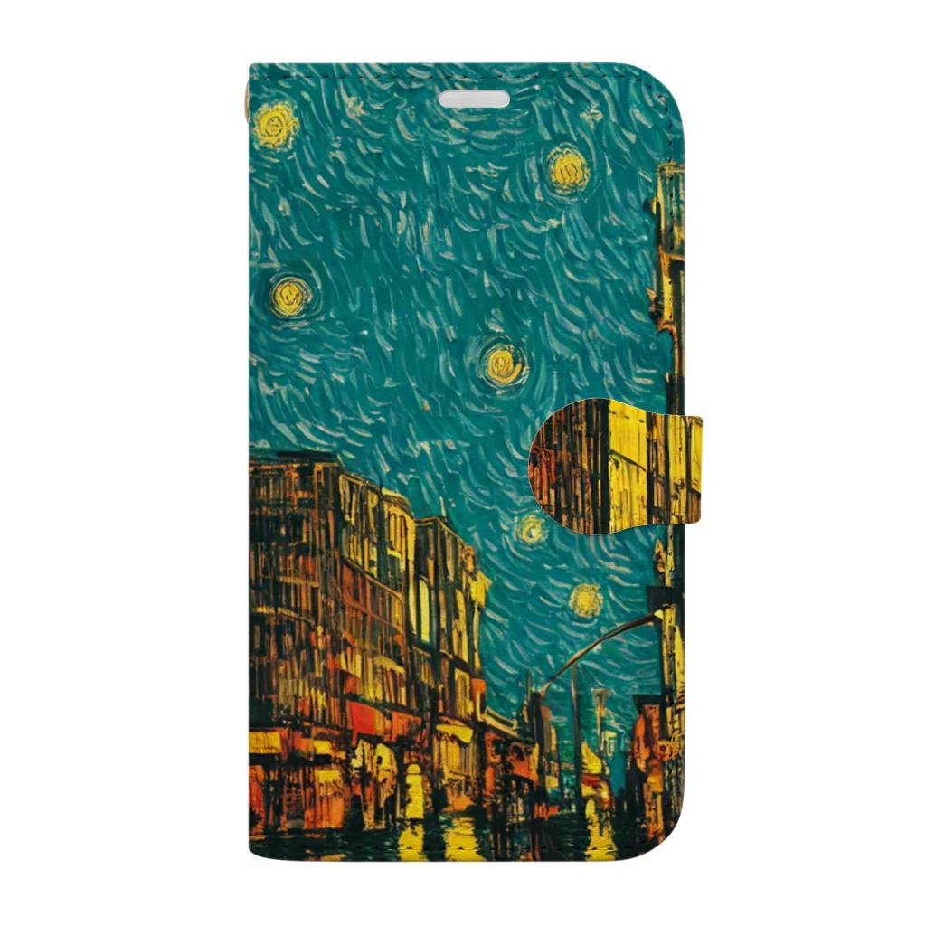 TakashiSのnight sky after rain Book-Style Smartphone Case