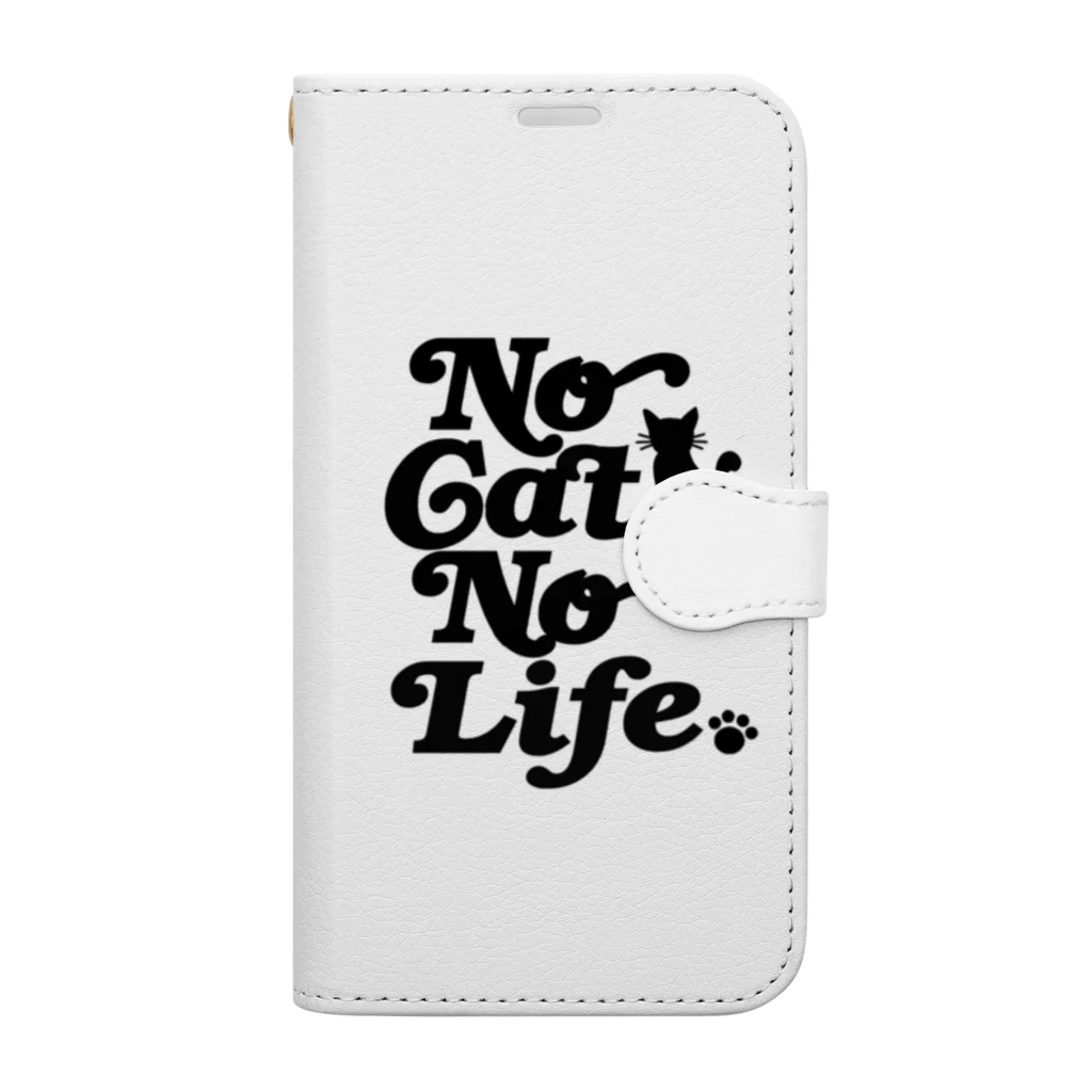 おもしろいTシャツ屋さんのNO CAT NO LIFE ノーキャットノーライフ 猫好き 愛猫家 猫 CAT NEKO にゃん ネコ Book-Style Smartphone Case