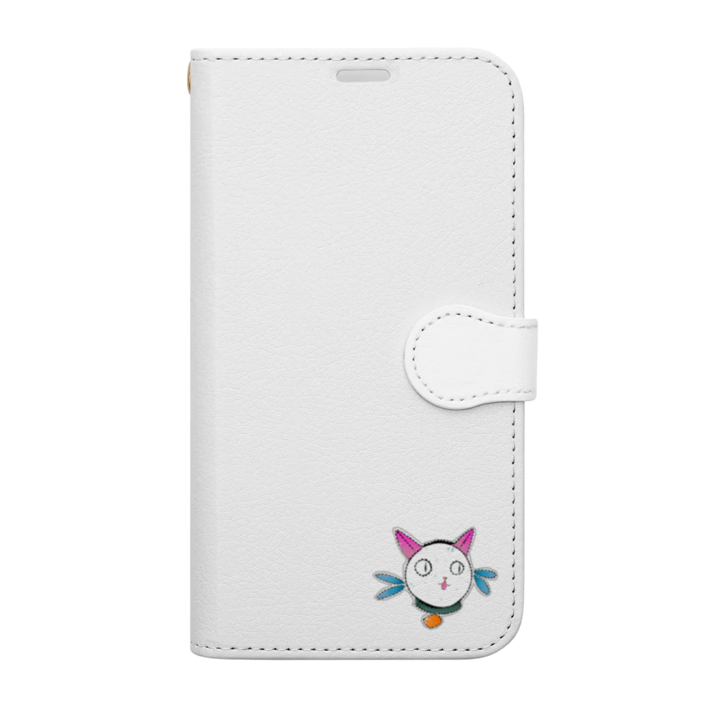 えびてんぷらのしろにゃんこ Book-Style Smartphone Case