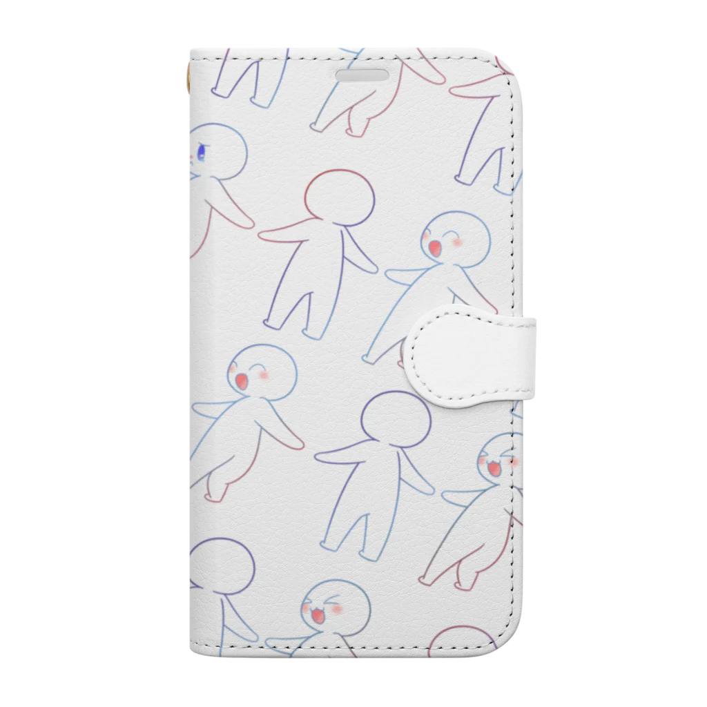 あわもりそうの【オリジナル】ふりむきどあいらく Book-Style Smartphone Case