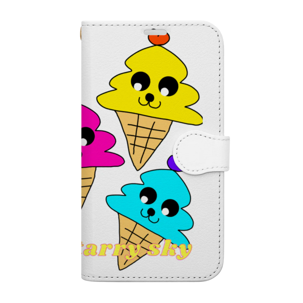 Future Starry Skyのソフトクリーム🍦 Book-Style Smartphone Case