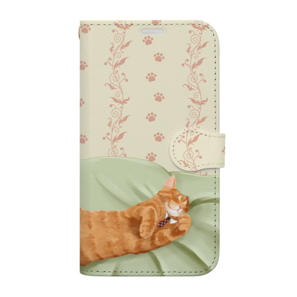 アトリエ『猫虹彩パレット』🐈🌈🎨のおねんねれおんくん Book-Style Smartphone Case